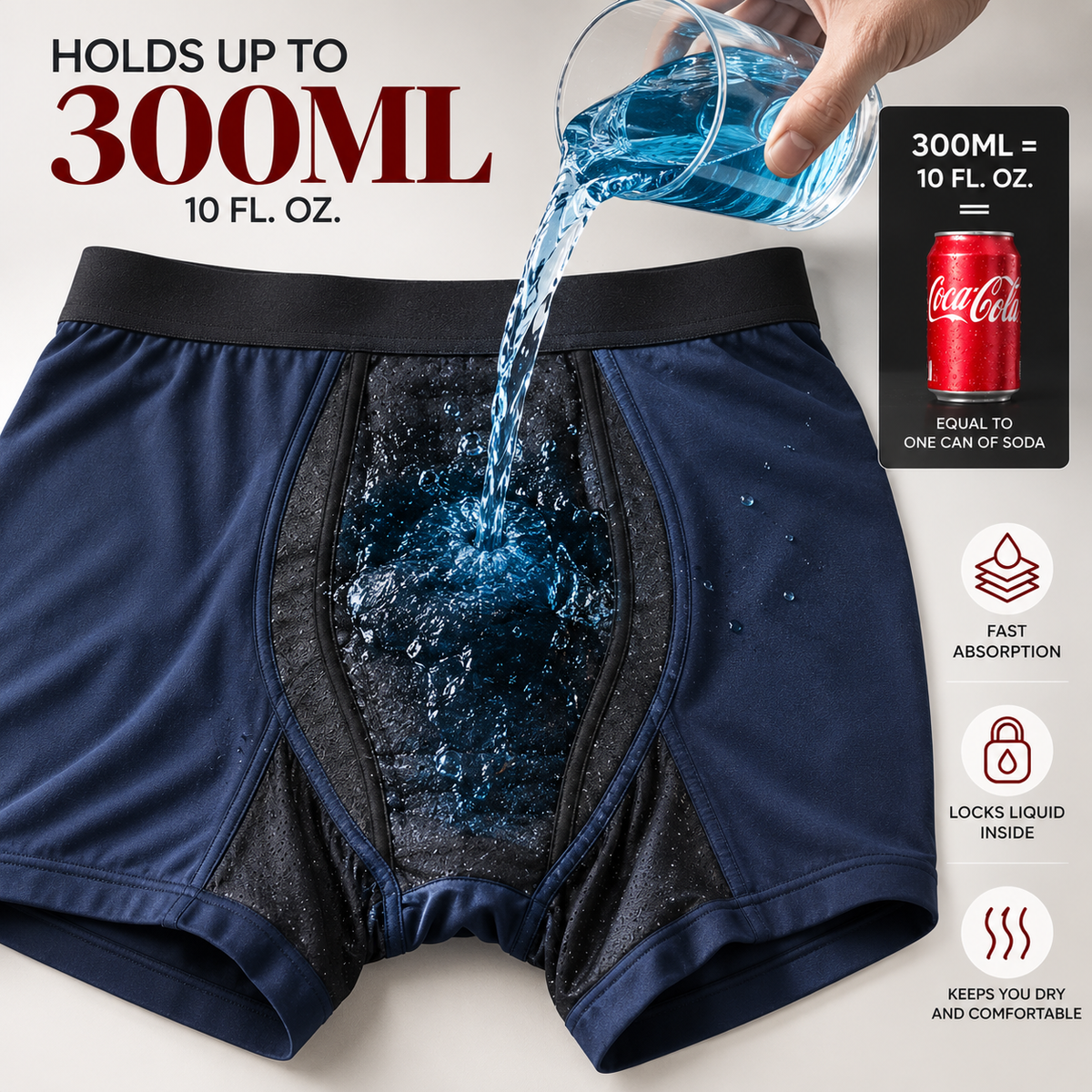 Men’s Maximum Protection Leakproof Boxer Briefs