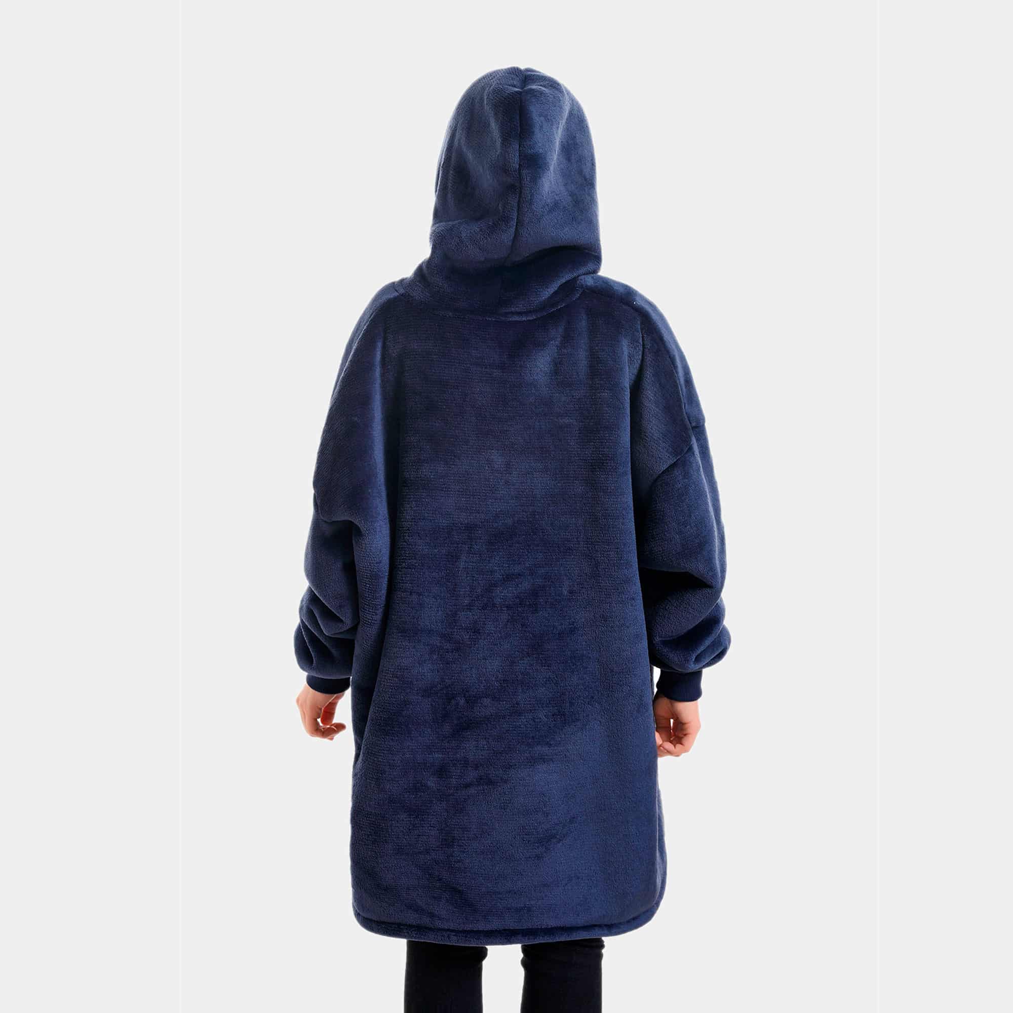 Kids Hooded blanket Navy blue